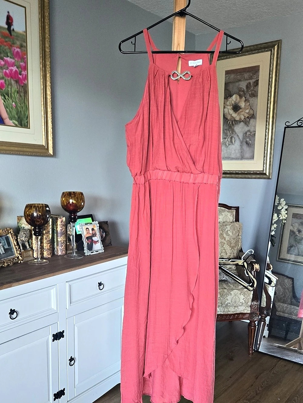 Luxology Pink Maxi Dress Like New - Picture 2 of 6